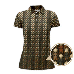 Maxcorners Dog Golf Shirt - Crazy Golf Polos For Men - Doberman Pattern Golf Shirt