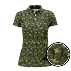 Maxcorners Camo Golf Shirt For Golfer, Camo Polo Shirt, Pattern Golf Shirt For Veteran, Golf Gift For Men