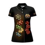 Craps T Shirt Custom Name, Poker Chips and Craps Design, Casino Poker Polo Shirt