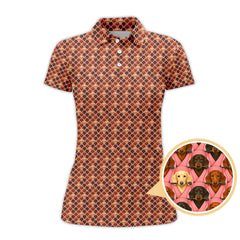 Maxcorners Pattern Golf Shirt For Dog Lovers, Dachshund Golf Shirt, Breast Cancer Golf Shirt, Funny Golf Shirt For Golfer
