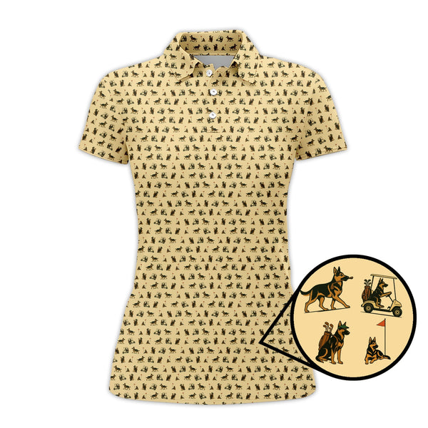 Maxcorners German Shepherd Golf Shirt For Men, Funny Pattern Golf Shirt, Dog Golf Shirt