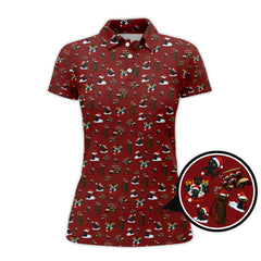 Maxcorners Christmas Golf Shirt, Crazy Pattern Golf Shirt For Pet Lover, Funny Cat Golf Shirt For Men