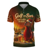 Maxcorners Personalized Christmas Golf Shirt, Funny Xmas Golf Shirt With Custom Name, Golf And Beer Shirt For Men