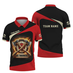 Maxcorners Custom Axe Throwing With Fire T Shirts, Axe Throwing Jersey, Gift for Axe Throwing Players MT2009