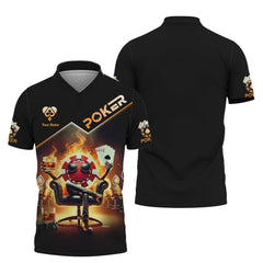 Maxcorners Fire-Whiskey with Poker Chip Boss T-Shirt, Poker Shirts for Men, Gift For Poker PlayersLM1009