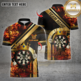 Maxcorners Darts Shirt Dartboard King Cartoon Flame Multicolor Options Personalized Name, Team Name Unisex 3D Shirt (4 Colors)
