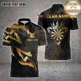 Maxcorners Darts Shirt Golden Crown Royal Style Multicolor Options Personalized Name, Team Name Unisex 3D Shirt (4 Colors)