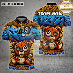 Maxcorners Darts Shirt Graffiti Dartboard Bear Multioptions Personalized Name, Team Name Unisex 3D Shirt (4 Colors)