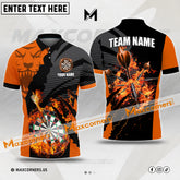 Maxcorners Darts Tiger Pattern Fire Flame Color Options Personalized Name, Team Name 3D Shirt (4 colors)