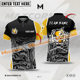 Maxcorners Billiards Yellow Black 9 Ball Multicolor Options Personalized Name, Team Name 3D Polo Shirt (4 Colors)