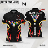 Maxcorners Billiards Line Premium Jersey Sport Multicolor Options Personalized Name, Team Name 3D Polo Shirt (4 Colors)