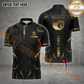 Maxcorners Billiards 8 Ball Luxury Multicolor Options Personalized Name, Team Name 3D Polo Shirt (4 Colors)