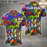 Maxcorner Bowling Ball & Pins Graffiti Street Style Multicolor Option Customized Name 3D Shirt (4 Colors)