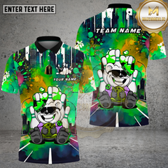 Maxcorners Bowling Shirt Bowling Bear Graffiti Street Style Multi Options Personalized Name, Team Name 3D Shirt
