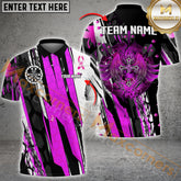 Maxcorner Darts Breast Cancer Awareness Wings Pattern Multicolor Option Customized Name 3D Shirt (4 Colors)