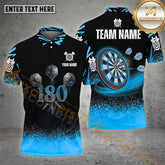 Maxcorners Darts Light Dartboard With Score 180 Multicolor Options Personalized Name, Team Name 3D Polo Shirt (4 Colors)