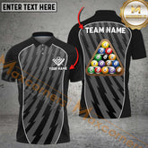 Maxcorners Billiard Full Rack Lightning Style Multicolor Options Personalized Name, Team Name 3D Shirt (4 Colors)