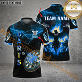 Maxcorners Darts Phoenix Fire Pattern Option Customized Name 3D Shirt (4 Colors)