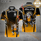Maxcorners Darts Wolf Black Pattern Multicolor Options Personalized Name, Team Name 3D Polo Shirt (4 Colors)