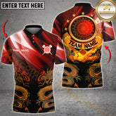 Maxcorners Darts Dragon Dartboard Star Pattern Multicolor Options Personalized Name, Team Name 3D Polo Shirt (4 Colors)