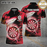 Maxcorners Darts Dartboard Storm Pattern Multicolor Options Personalized Name, Team Name 3D Polo Shirt (4 Colors)