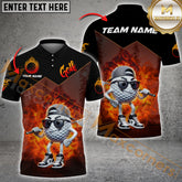 Maxcorners Golf Funny Ball Multicolor Options Personalized Name, Team Name 3D Polo Shirt (4 Colors)