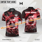 Maxcorners Billiard Ball 8 Thunder Pattern Multicolor Option Customized Name, Team Name 3D Polo Shirt (4 Colors)