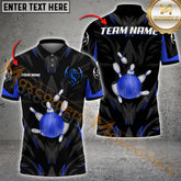 Maxcorners Bowling Ball And Pins Dragon Premium Multicolor Option Customized Name, Team Name 3D Shirt (4 colors)