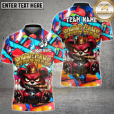 Maxcorners Bowling Shirt Graffiti Angry Bear with Bowling Ball Crown Street Art Design Multicolor Options Personalized Name, Team Name 3D Shirt (4 Colors)