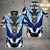 Maxcorners Billiard 8 Raging Dragon Ball Flame Ocean Multicolor Options Personalized Name, Team Name 3D Polo Shirt (4 Colors)