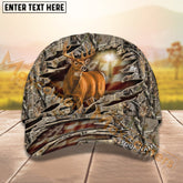 Maxcorners Deer Hunting USA Flag Crack Cross Camo Pattern Personalized Name 3D Cap For Deer Hunter (8 colors)