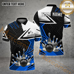 Maxcorners Bowling Ball & Pins Jersey Pattern Personalized Name, Team Name 3D Polo Shirt (4 Colors)