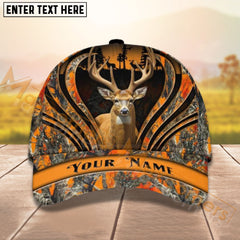 Maxcorners Deer Hunting Camouflage Pattern Personalized Name 3D Cap (9 colors)