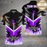 Maxcorners Darts Dainsleif Flame Pattern Multicolor Options Personalized Name, Team Name 3D Polo Shirt (4 Colors)