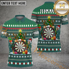 Maxcorners Darts Merry Christmas Santa Xmas Personalized Name, Team Name 3D Shirt (3 colors)