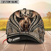 Maxcorners Moose Hunting Line Camo Pattern Multicolor Personalized Name 3D Cap (5 Colors)