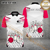 Maxcorners Bowling Comedy Chaos White Multicolor Options Personalized Name, Team Name 3D Shirt (4 Colors)
