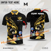Maxcorners Billiard Ball 8 Dragon Multicolor Options Personalized Name, Team Name 3D Polo Shirt (4 Colors)