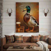 Maxcorners Duck with Beer Glass and Smoke Wrapped Canvas