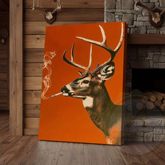 Maxcorners Deer Pop Art with Smoke Wrapped Canvas