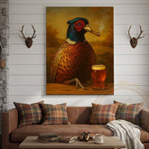 Maxcorners Pheasant with Beer Glass and Smoke Wrapped Canvas
