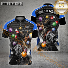 Maxcorners Billiards Skull Gunslinger Ver 2 Multicolor Options Personalized Name, Team Name 3D Shirt (4 Colors)