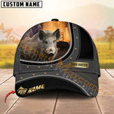 Maxcorners Boar Hunting Golden Tag Multicolor Personalized Name 3D Cap (2 colors)