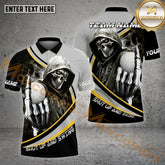 Maxcorners Golf Customized Name Skull Gang Shut Up And Swing Pattern Multicolor Sport Jersey Pattern Custom 3D Polo Shirt (4 Colors)