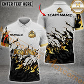 Maxcorners Bowling Ball & Pins Flame Golden Bowling Multicolor Options Personalized Name, Team Name 3D Shirt (4 Colors)