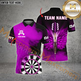 Maxcorners Darts Smoke Wings Pattern Multicolor Options Personalized Name, Team Name 3D Polo Shirt (4 Colors)