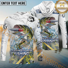 Maxcorners Largemouth Bass Fishing Golden Line Skinfish Pattern Sport Custom Name & Team Name 3D Shirts