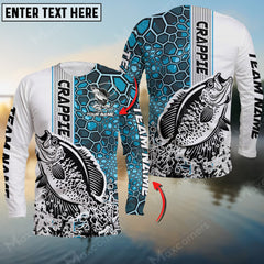 Maxcorner Crappie Fishing Jersey Green Camo Pattern Personalized Name And Team Name Long Sweat Shirt