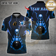 Maxcorners Bowling Metal Skull Bowling Multioptions Personalized Name, Team Name Unisex 3D Shirt (4 Colors)