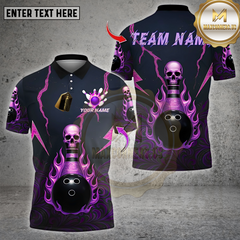 Maxcorners Bowling Metal Skull Bowling Multioptions Personalized Name, Team Name Unisex 3D Shirt (4 Colors)